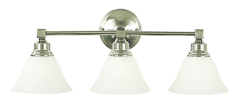 Framburg 2423 PN/WH Three Light Wall Sconce, Polished Nickel w/White Marble Glass Shade