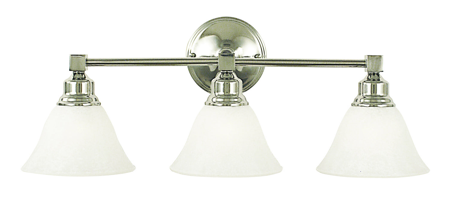 Framburg 2423 PN/WH Three Light Wall Sconce, Polished Nickel w/White Marble Glass Shade