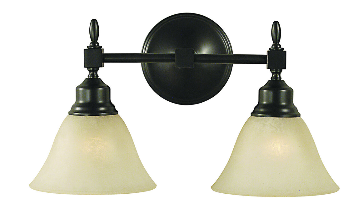 Framburg 2432 MB/CM Two Light Wall Sconce, Mahogany Bronze w/Champagne Marble Glass