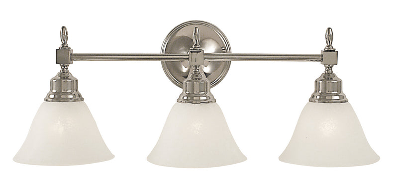 Framburg 2433 PN/WH Three Light Wall Sconce, Polished Nickel w/White Marble Glass Shade