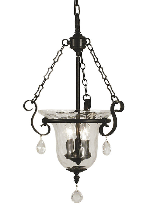 Framburg 2917 MBLACK Three Light Foyer Chandelier, Matte Black