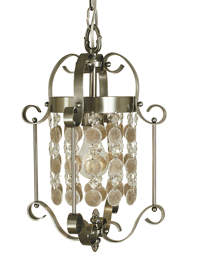Framburg 2921 BN One Light Mini Chandelier, Brushed Nickel