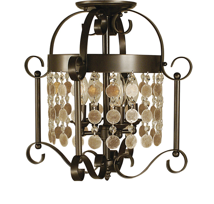 Framburg 2927 MB Four Light Flush / Semi-Flush Mount, Mahogany Bronze
