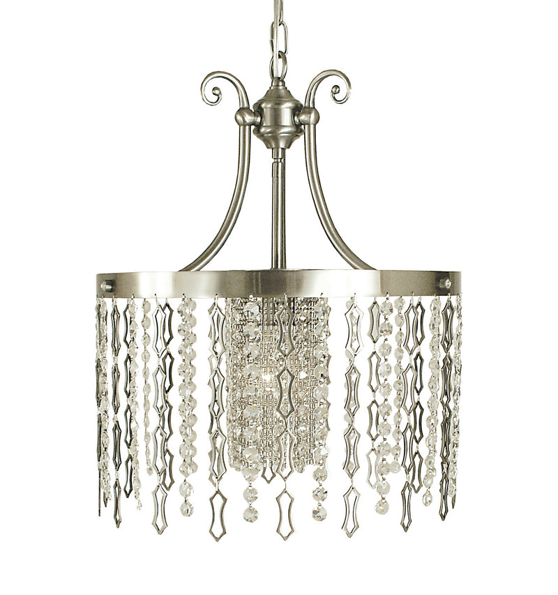 Framburg 2954 BN One Light Chandelier, Brushed Nickel
