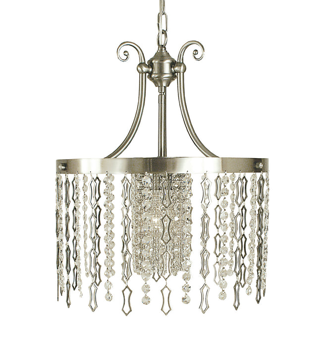 Framburg 2954 BN One Light Chandelier, Brushed Nickel