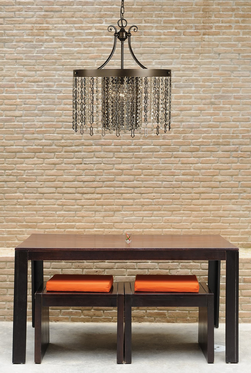 Framburg 2958 MB Four Light Chandelier, Mahogany Bronze