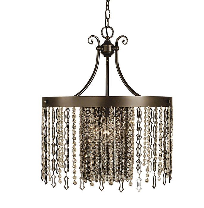 Framburg 2958 MB Four Light Chandelier, Mahogany Bronze