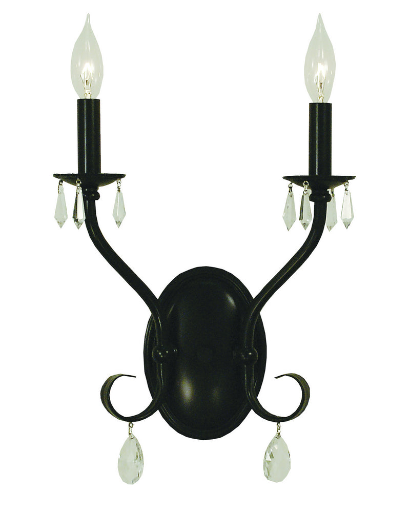 Framburg 2992 MBLACK Two Light Wall Sconce, Matte Black