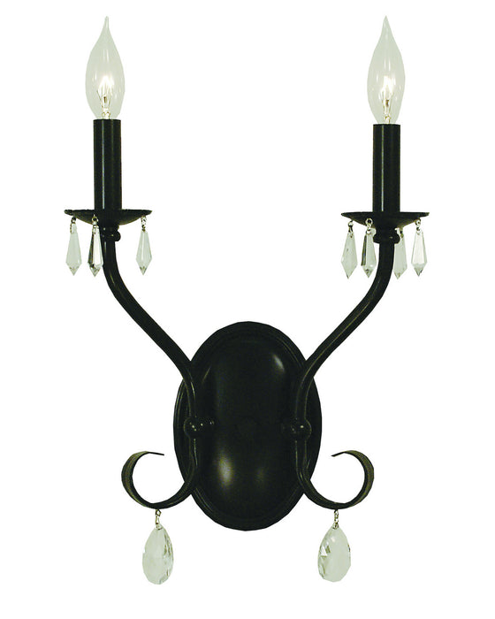 Framburg 2992 MBLACK Two Light Wall Sconce, Matte Black