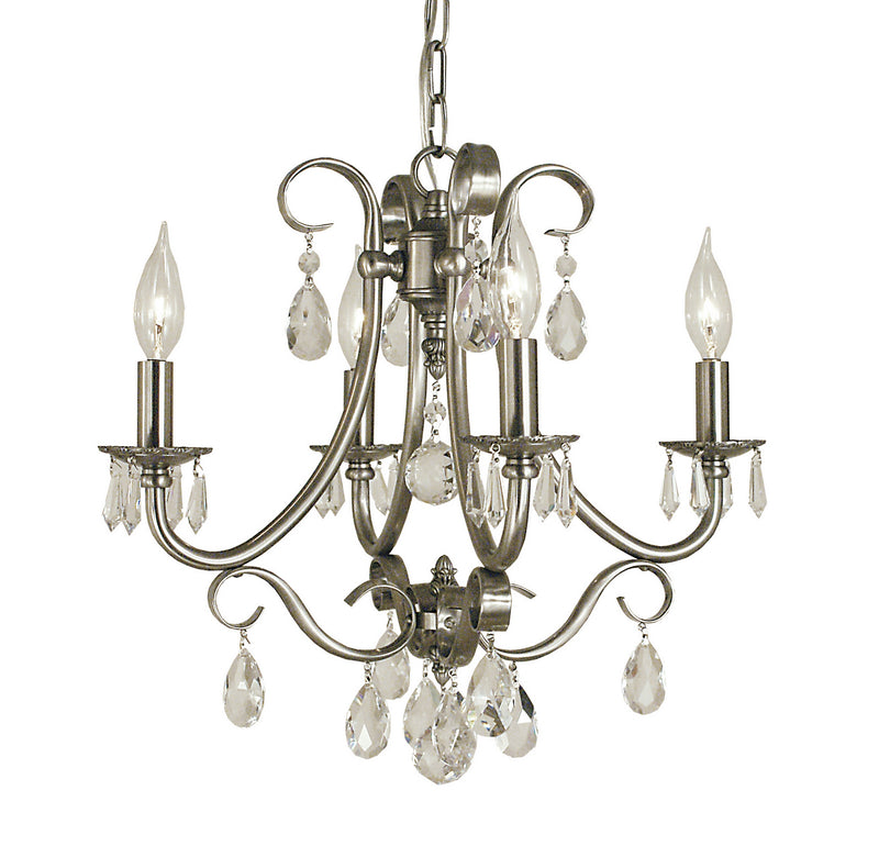 Framburg 2994 BN Four Light Chandelier, Brushed Nickel