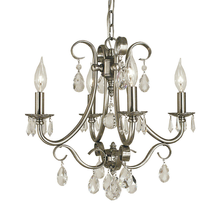 Framburg 2994 BN Four Light Chandelier, Brushed Nickel