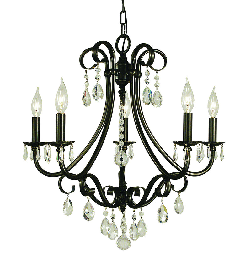 Framburg 2995 MB Five Light Chandelier, Mahogany Bronze