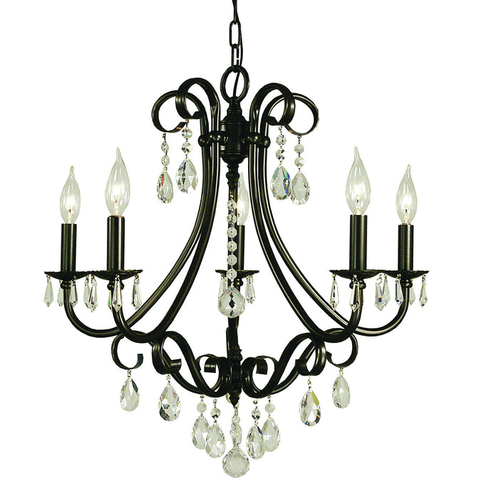 Framburg 2995 MB Five Light Chandelier, Mahogany Bronze