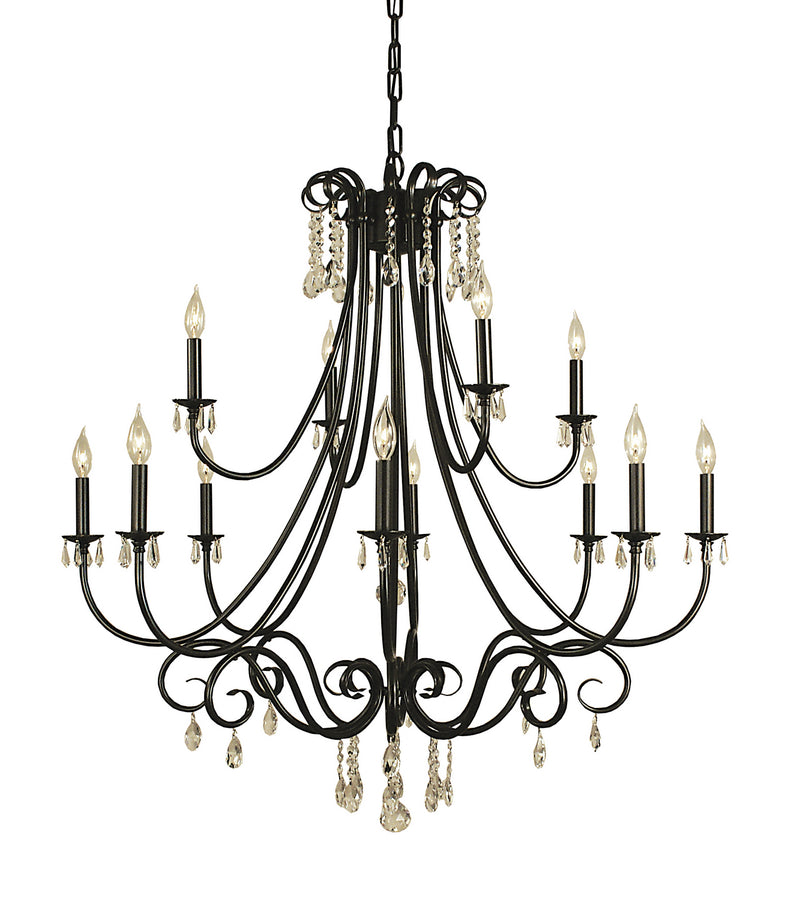 Framburg 2997 MB 12 Light Foyer Chandelier, Mahogany Bronze