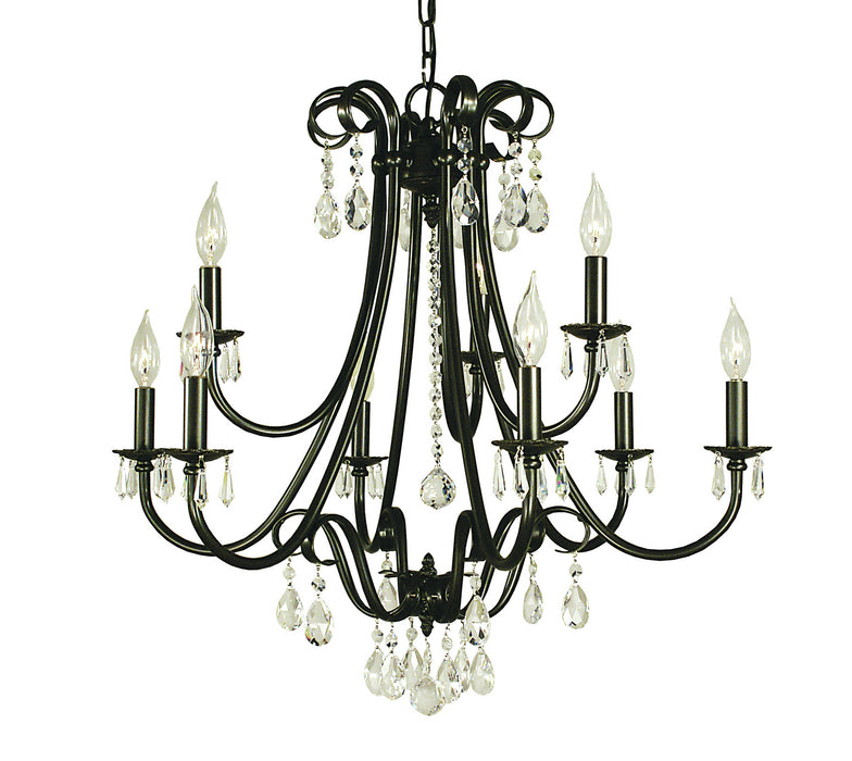 Framburg 2999 MB Nine Light Chandelier, Mahogany Bronze