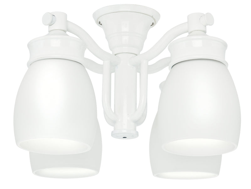 Casablanca 99088 Four Light Fan Light Kit, Snow White
