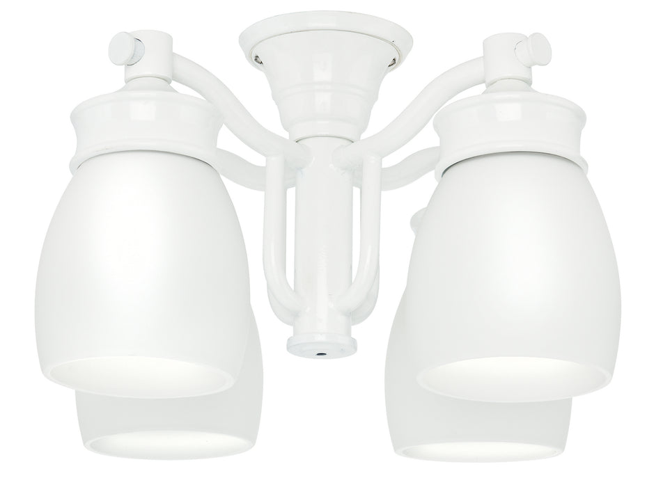 Casablanca 99088 Four Light Fan Light Kit, Snow White