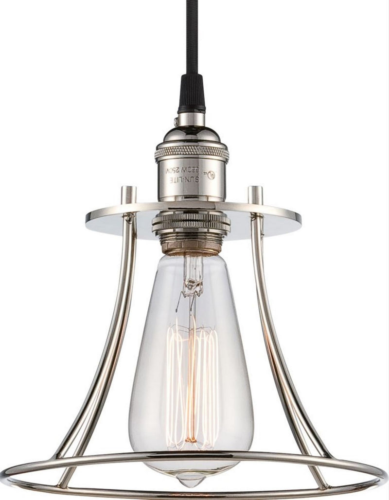Nuvo Lighting 60-5411 One Light Pendant, Polished Nickel