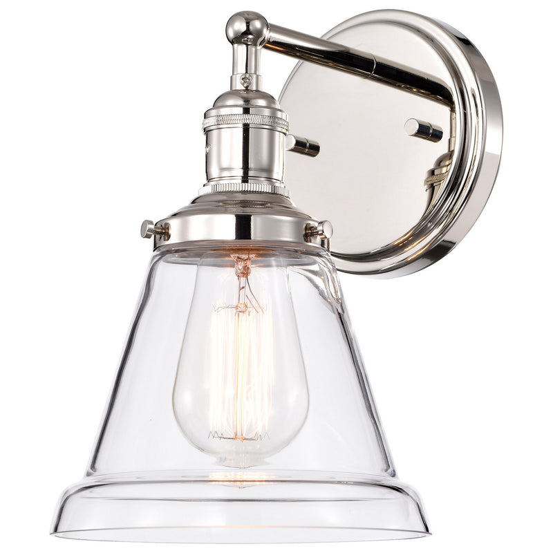 Nuvo Lighting 60-5412 One Light Wall Sconce, Polished Nickel