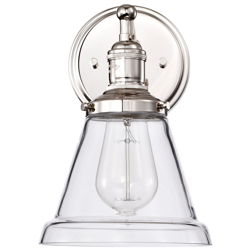 Nuvo Lighting 60-5412 One Light Wall Sconce, Polished Nickel