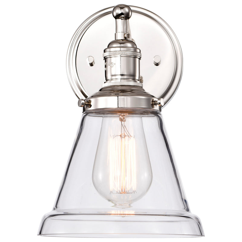 Nuvo Lighting 60-5412 One Light Wall Sconce, Polished Nickel