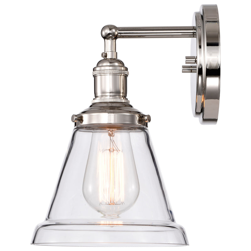 Nuvo Lighting 60-5412 One Light Wall Sconce, Polished Nickel