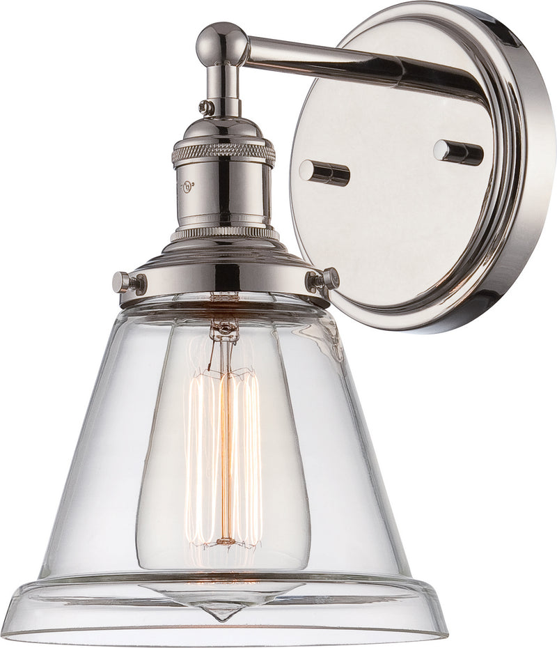 Nuvo Lighting 60-5412 One Light Wall Sconce, Polished Nickel