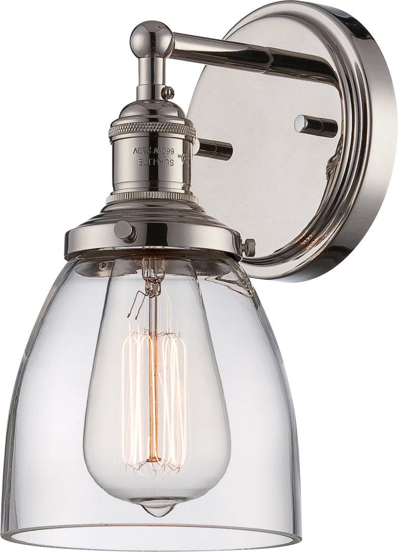 Nuvo Lighting 60-5414 One Light Wall Sconce, Polished Nickel