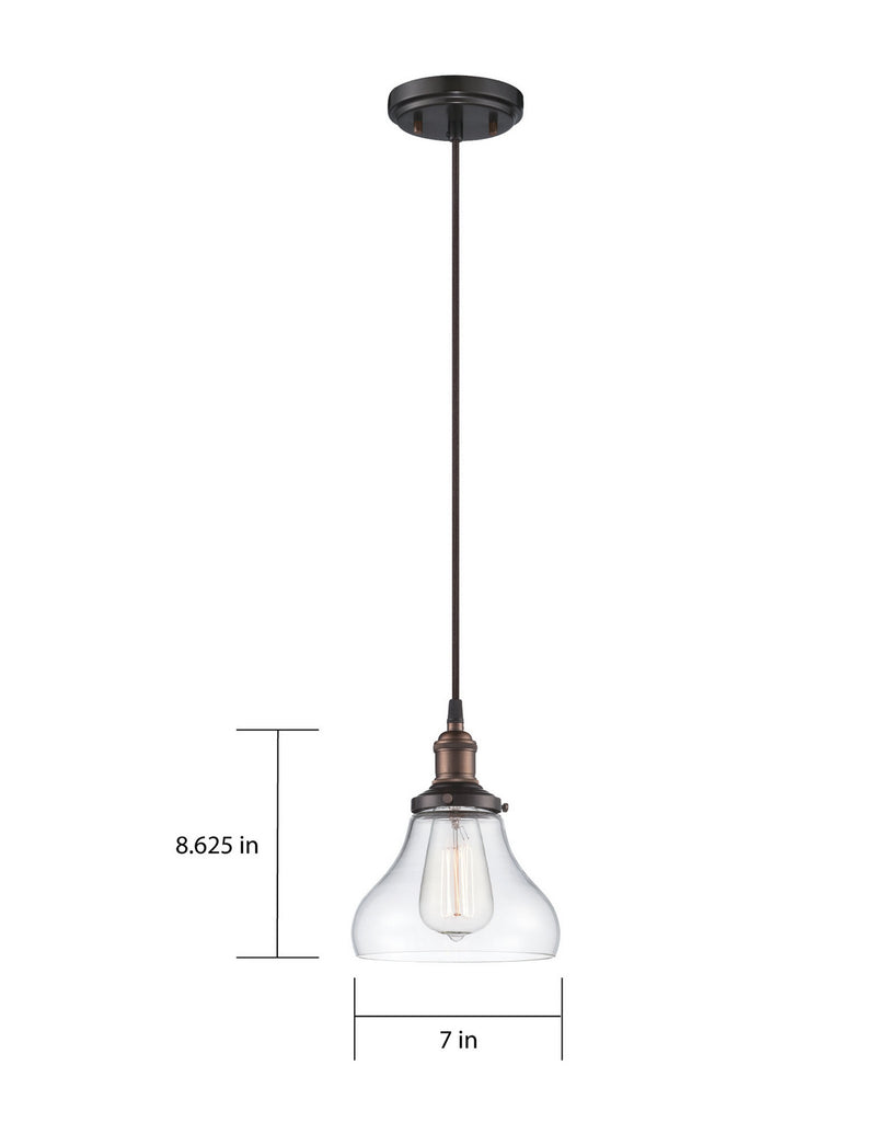 Nuvo Lighting 60-5503 One Light Pendant, Rustic Bronze