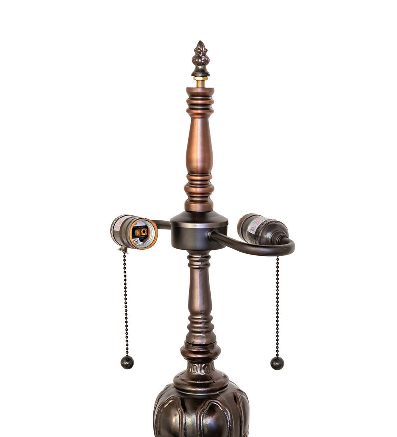 Meyda Tiffany 15554 Two Light Table Base, Mahogany Bronze