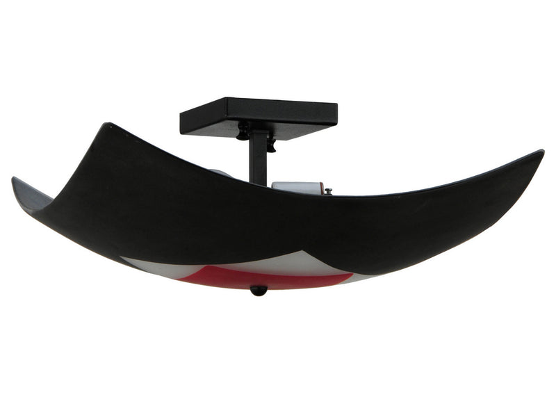 Meyda Tiffany 20843 Two Light Flushmount, Black Metal