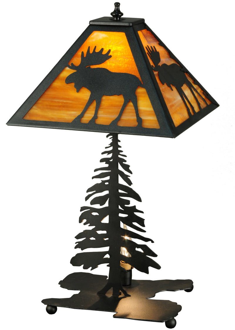 Meyda Tiffany 27293 Two Light Table Lamp, Craftsman Brown