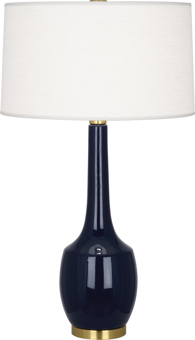 Robert Abbey MB701 One Light Table Lamp, Midnight Blue Glazed Ceramic