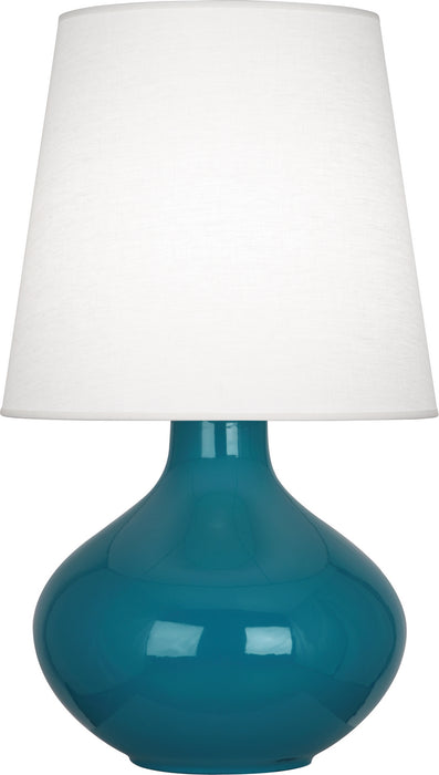 Robert Abbey PC993 One Light Table Lamp, Peacock Glazed Ceramic