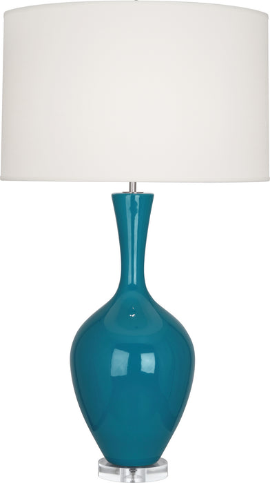 Robert Abbey PC980 One Light Table Lamp, Peacock Glazed Ceramic