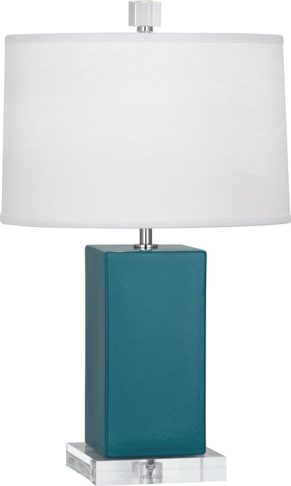 Robert Abbey PC990 One Light Accent Lamp, Peacock Glazed Ceramic
