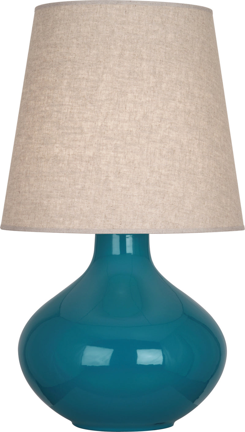 Robert Abbey PC991 One Light Table Lamp, Peacock Glazed Ceramic