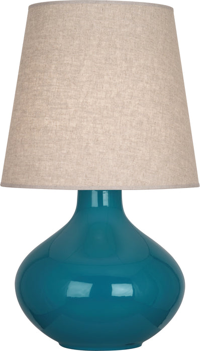 Robert Abbey PC991 One Light Table Lamp, Peacock Glazed Ceramic