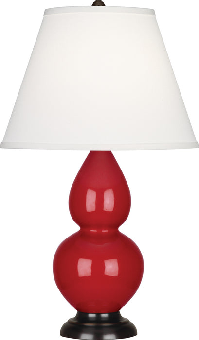 Robert Abbey RR11X One Light Accent Lamp, Ruby Red Glazed Ceramic w/Deep Patina Bronzeed