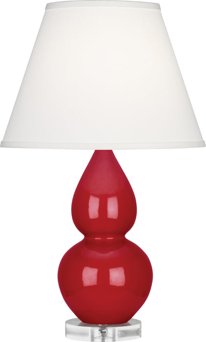 Robert Abbey RR13X One Light Accent Lamp, Ruby Red Glazed Ceramic w/Lucite