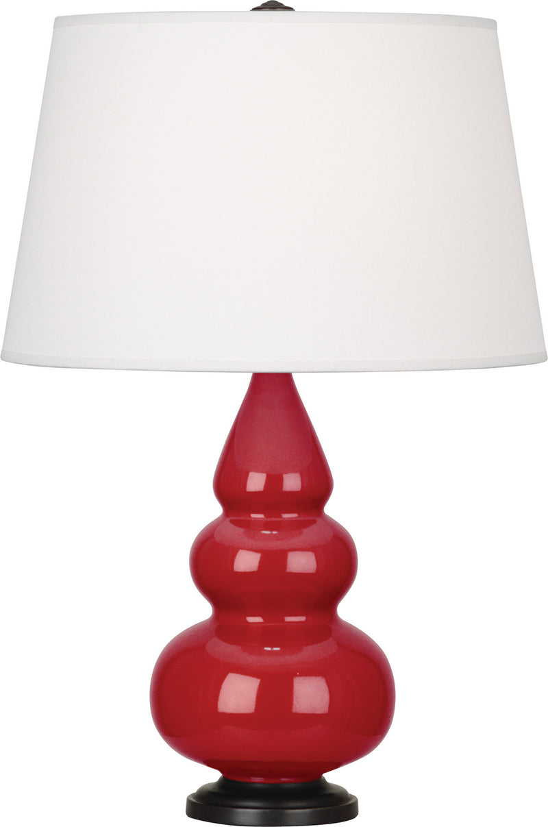 Robert Abbey RR31X One Light Accent Lamp, Ruby Red Glazed Ceramic w/Deep Patina Bronzeed