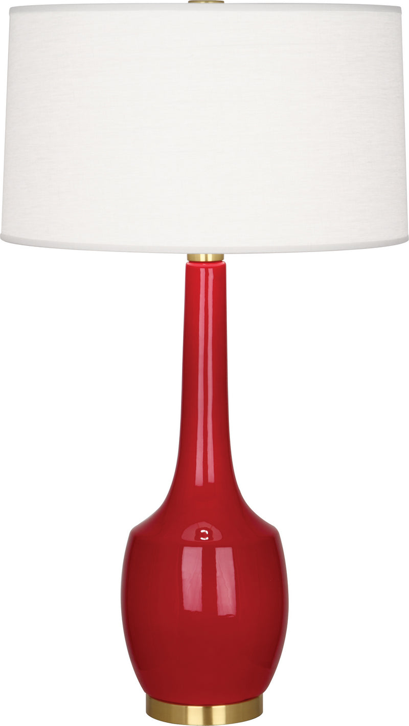 Robert Abbey RR701 One Light Table Lamp, Ruby Red Glazed Ceramic