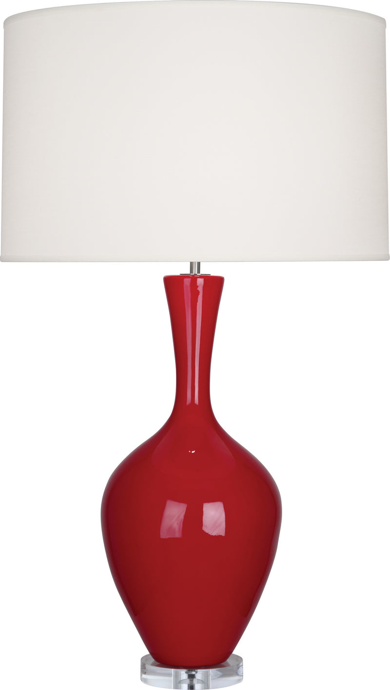 Robert Abbey RR980 One Light Table Lamp, Ruby Red Glazed Ceramic