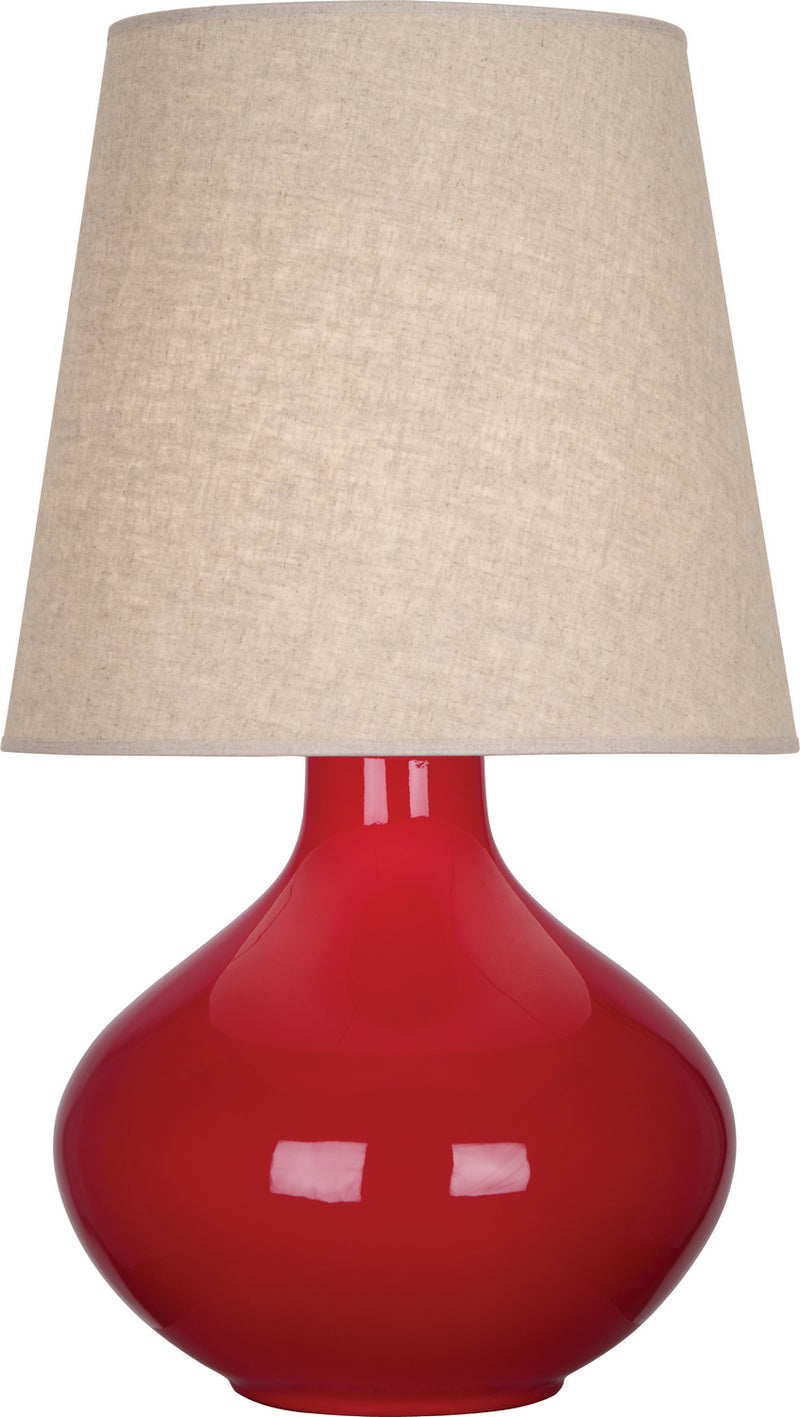 Robert Abbey RR991 One Light Table Lamp, Ruby Red Glazed Ceramic