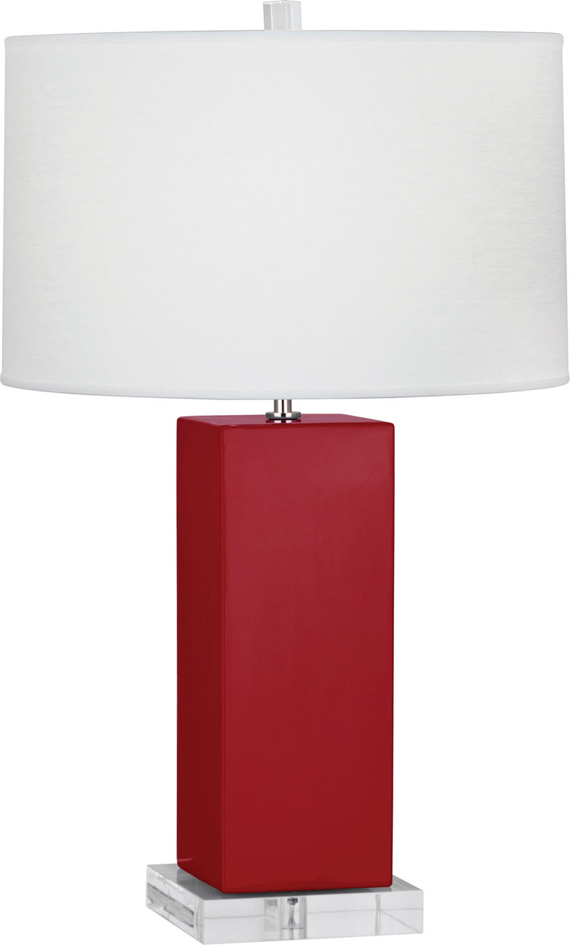 Robert Abbey RR995 One Light Table Lamp, Ruby Red Glazed Ceramic
