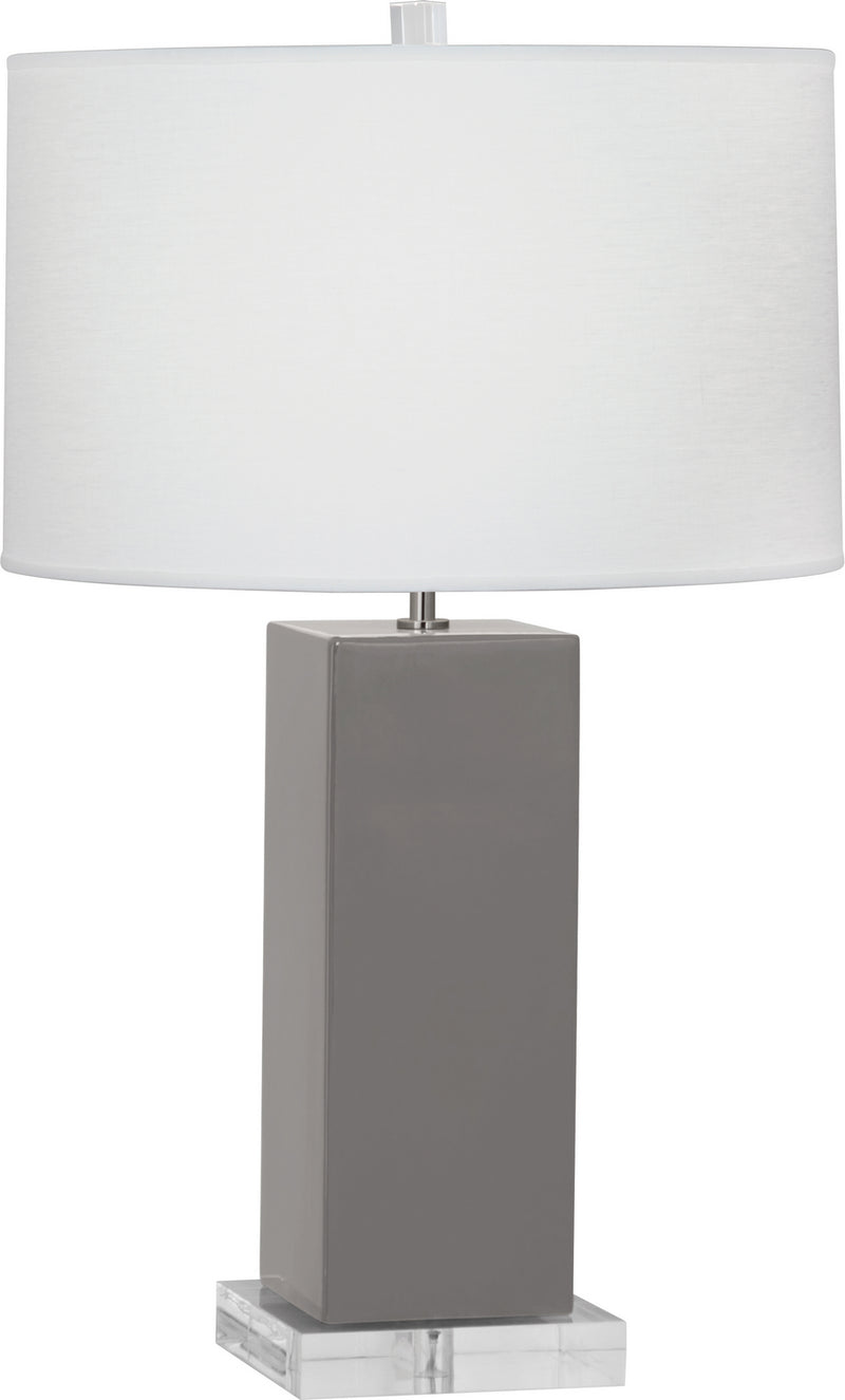 Robert Abbey ST995 One Light Table Lamp, Smoky Taupe Glazed Ceramic