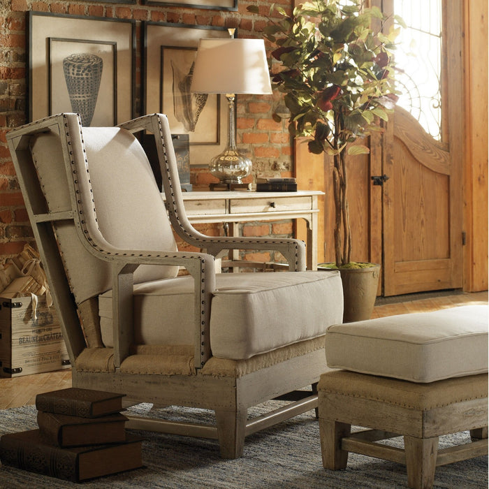 Uttermost 23615 Arm Chair, Aged White