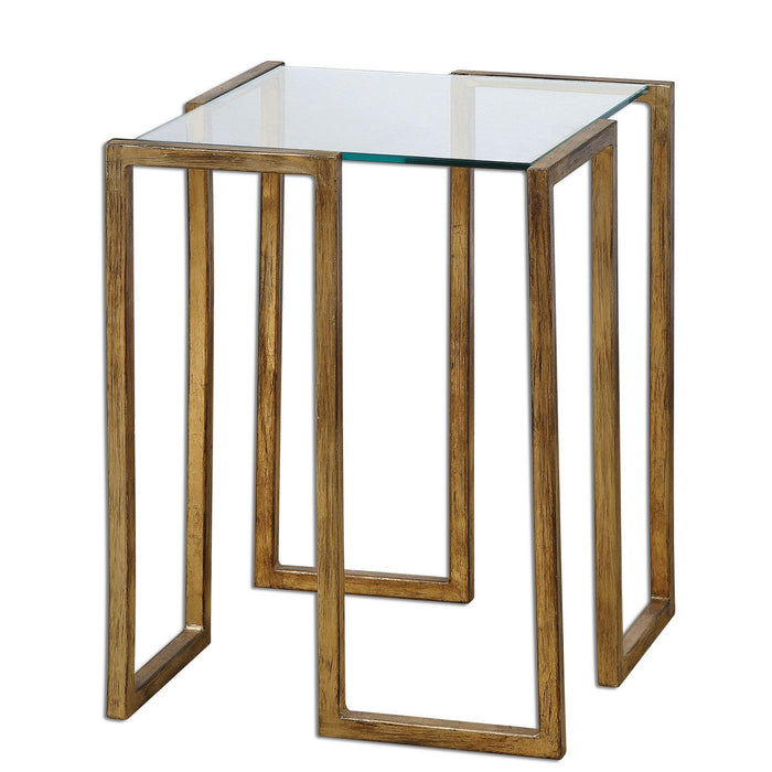 Uttermost 24368 Accent Table, Antique Gold Leaf