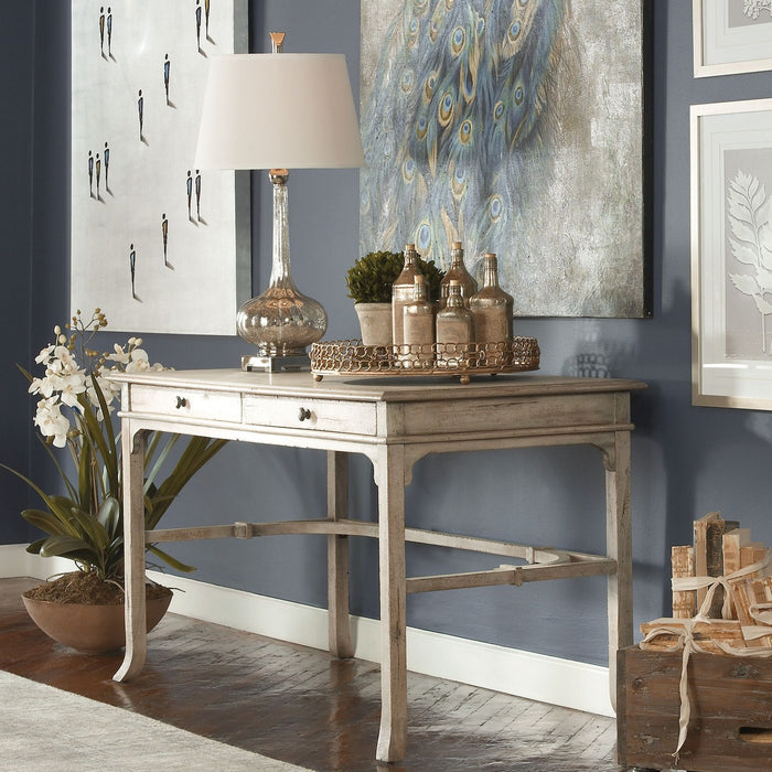 Uttermost 25602 Desk, Aged White