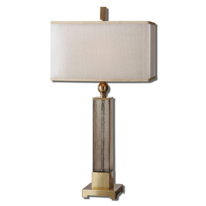 Uttermost 26583-1 One Light Table Lamp, Brushed Brass